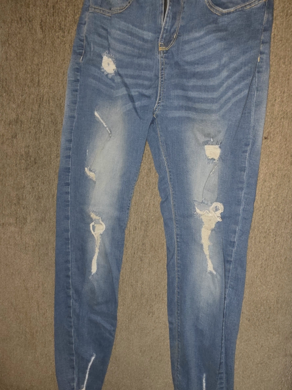 Blue Age Denim Collection Distressed Blue Skinny Jeans Size 9
